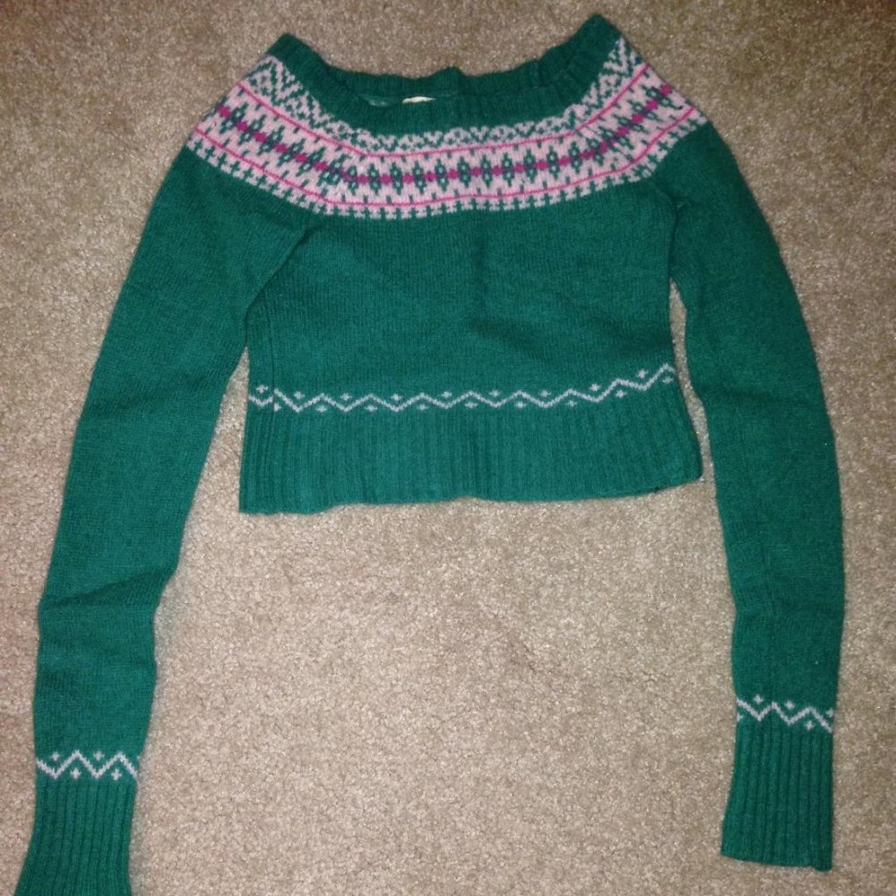 Hollister Emerald Green Sweater XSMALL